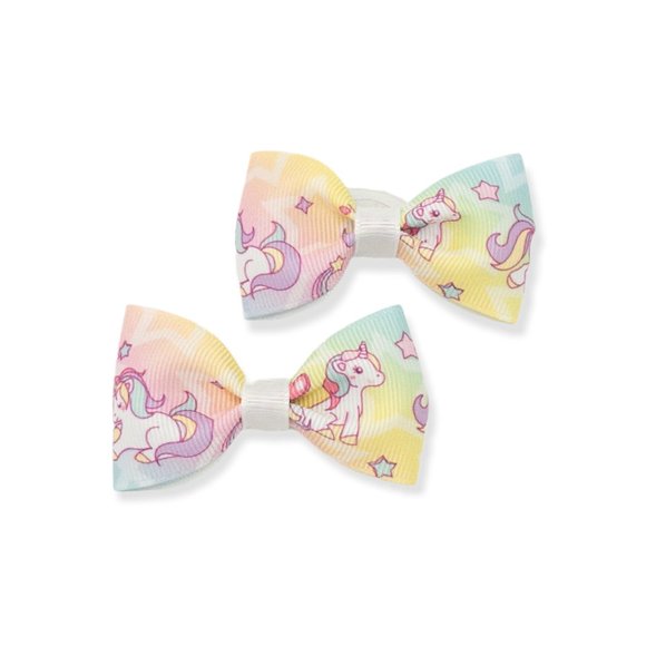 2PCs Handmade 2.5" Floral Print Hair Bows for girls or pets - Picture 15 of 15